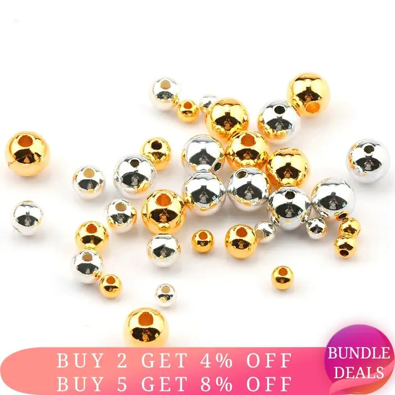 Бусины из смолы под золото 4 8 мм имитация круглых жемчужин для ожерелий браслетов