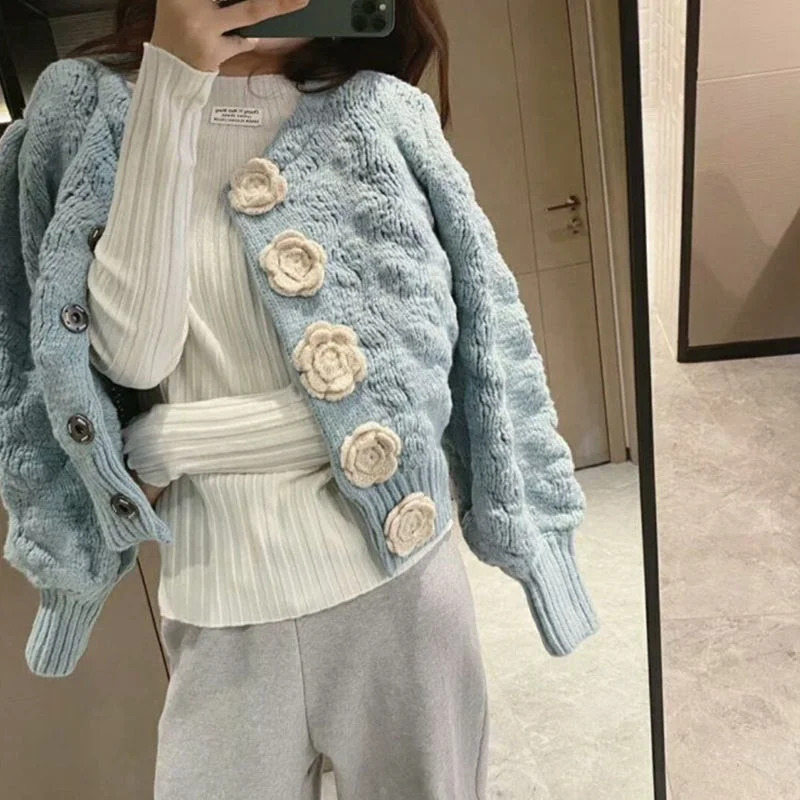 

Простой повседневный вязаный кардиган, женский осенне-зимний свободный свитер с длинным рукавом, базовые красные однобортные Женские одно...