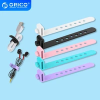 orico 5 pcs multipurpose desktop phone cable winder earphone clip charger silicone organizer management wire cord fixer