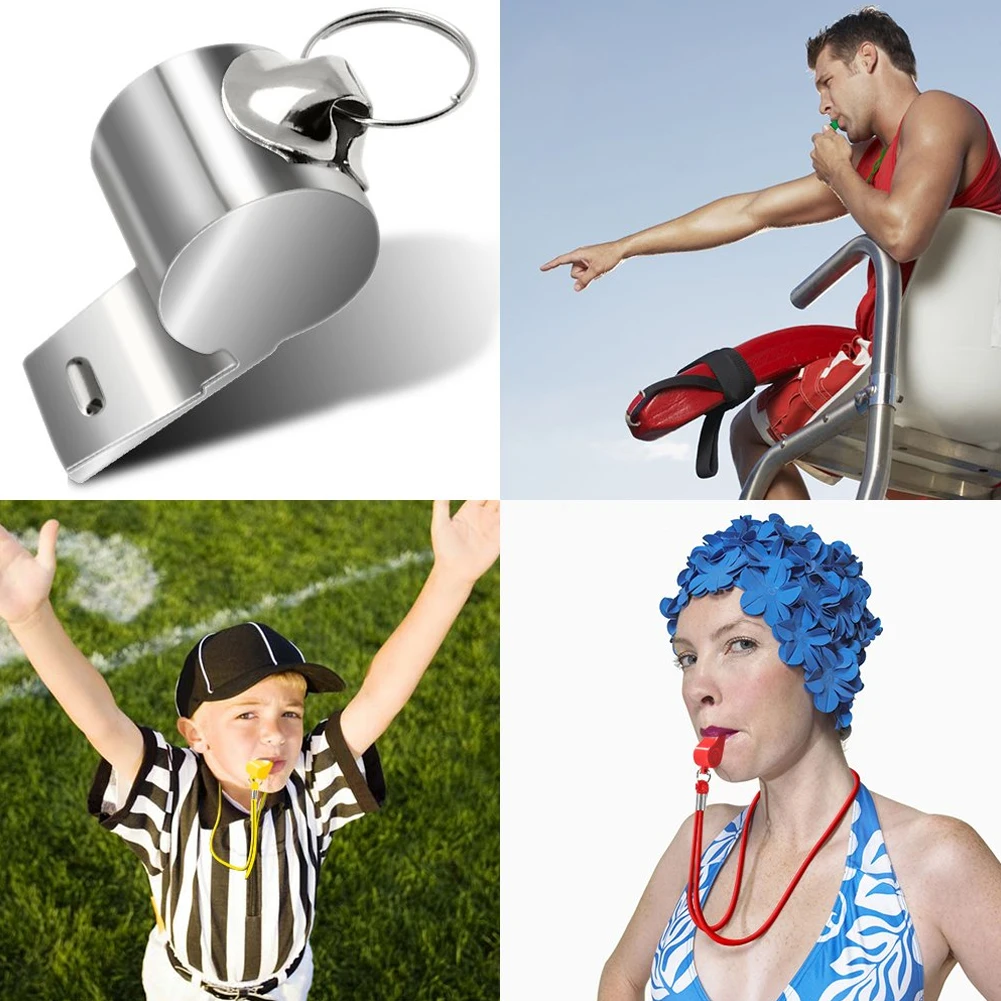 

8Pcs Stainless Steel With Rope Referee Whistles Party Training School Sport Game Soccer Basketball Rugby Cheerleading Tools