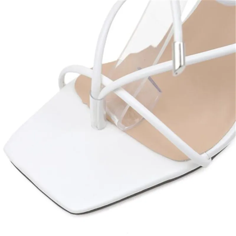 Женские босоножки на тонком каблуке 10 см BBZAI Красные в сеточку Аутентичные модные