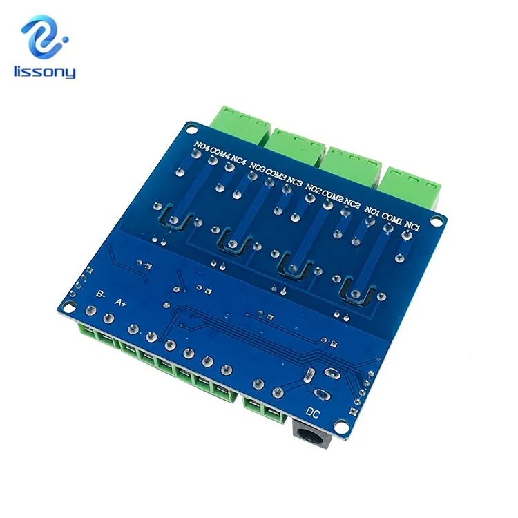 Modbus RTU 4-ходовой релейный модуль DIY STM8S103 система 4 дорожный вход 485 связь |