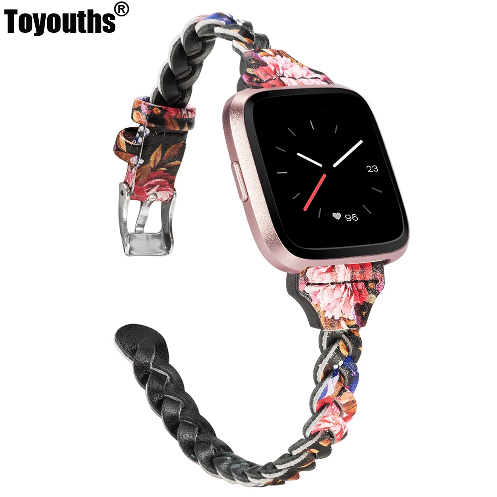 Кожаные ремешки для Fitbit Versa/Versa 2 мужчин и женщин тонкие плетеные ручной работы