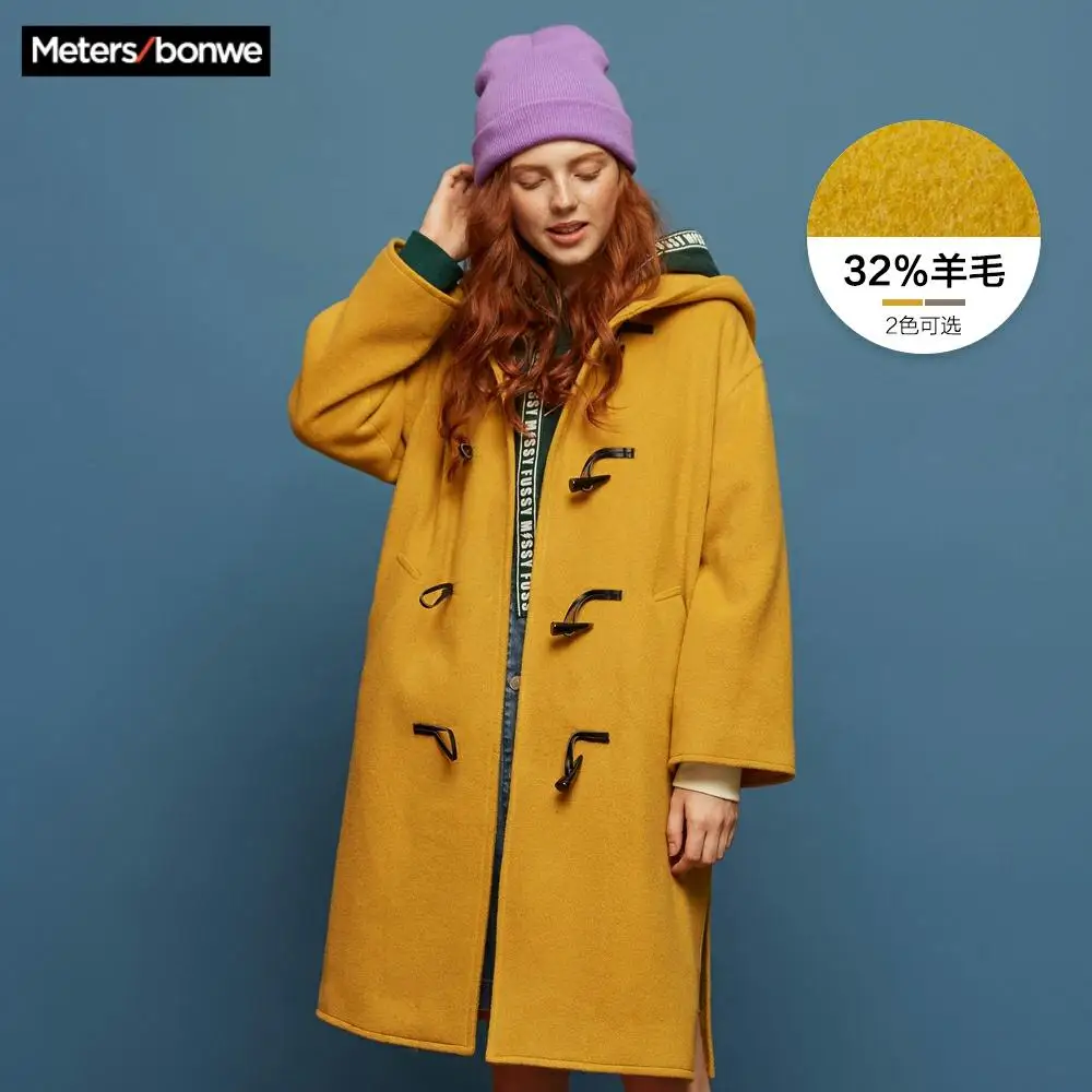 Metersbonwe Женское шерстяное пальто верхняя одежда зимняя офисное Модное теплое