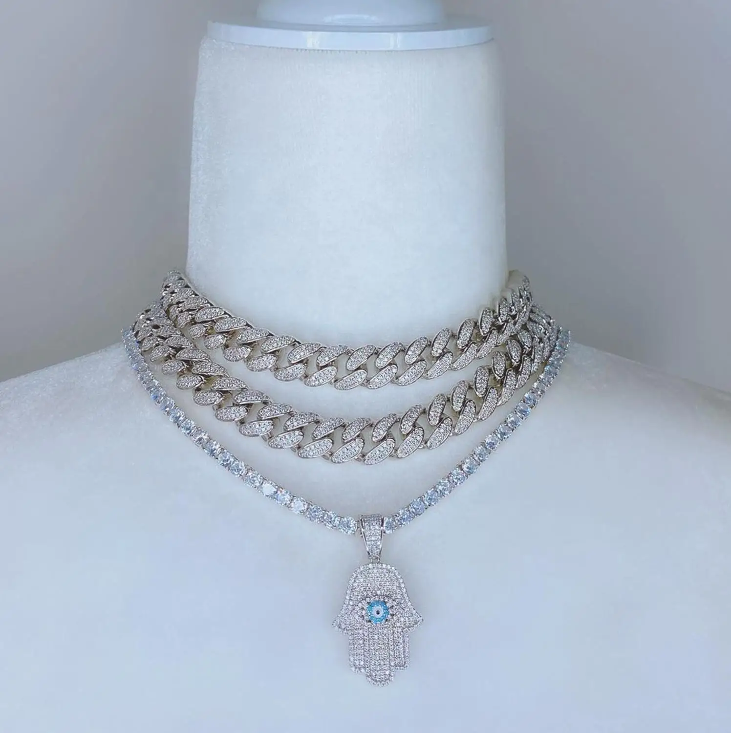 

Ожерелье женское в турецком стиле, сверкающая сияющая цепочка с кубическим цирконием, 5A, модное Ювелирное Украшение в стиле хип-хоп цвета зо...