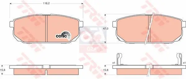 

TRW BRAKE LINING BACK 03 SORENTO TRW TK