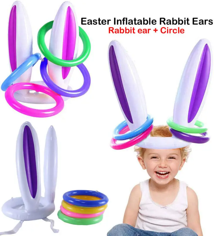 

Easter Inflatable Rabbit Ear Circle Throwing Party Game Easter Indoor&Outdoor