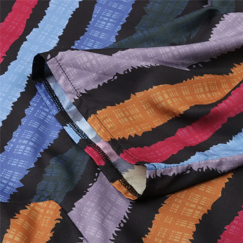 Женское платье Лето-Осень 2019 модное богемное в полоску свободное женское