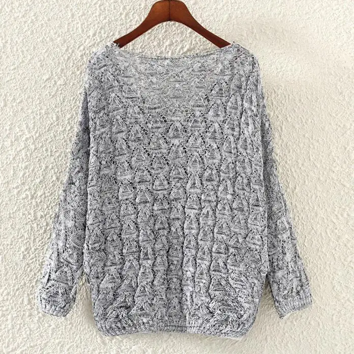Casual Oversized Women Sweater Autumn 2019 Hollow Out Batwing Long Sleeve Loose Pullover Winter Knitted Sweaters Ladies Jumper | Женская