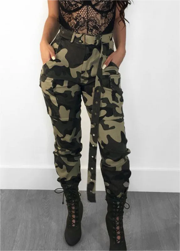 

Military Army Combat Camouflage Jeans Womens Camo Cargo Trousers Casual Pants