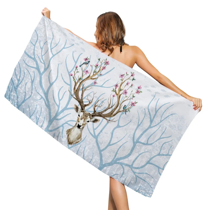 Прямоугольное креативное солнцезащитное пляжное полотенце с принтом подводного