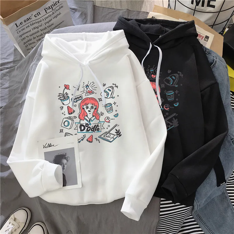 Уличная одежда в стиле Харадзюку толстовки хип-хоп женские повседневные