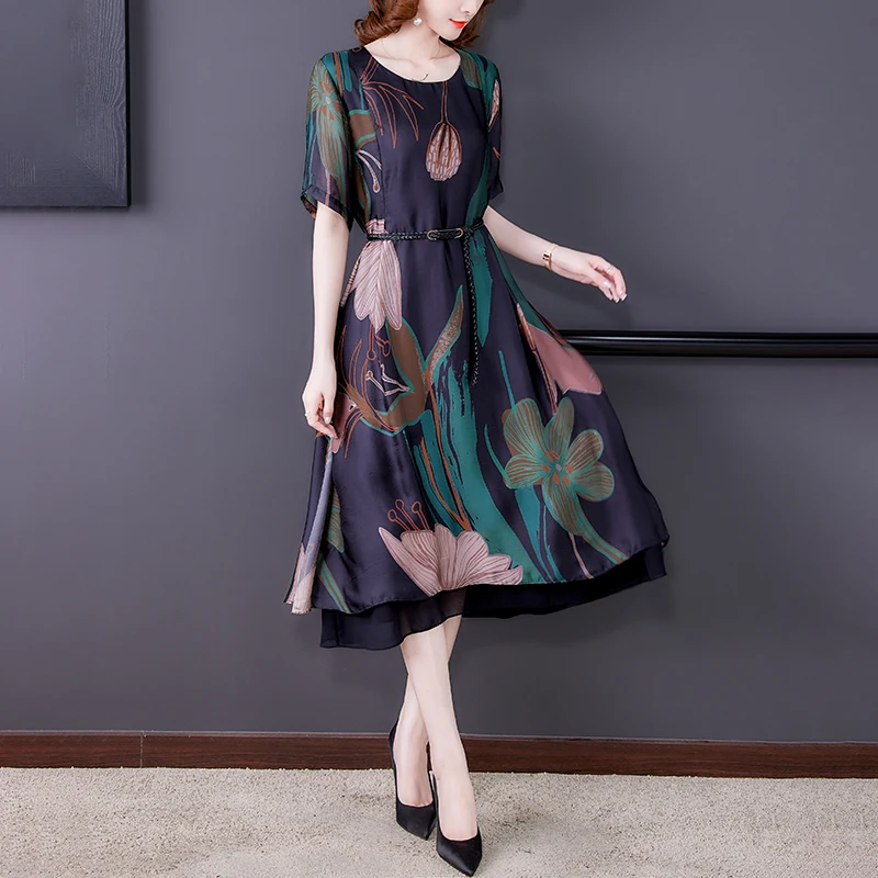 Женский Шифоновый Сарафан с цветочным принтом повседневное элегантное