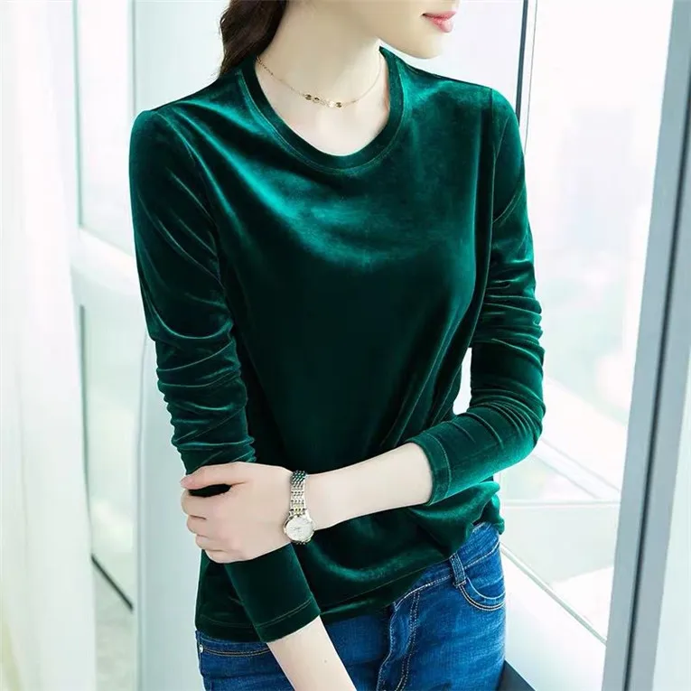 Украина женские велюровые блузки 2019 осень и зима офисная рубашка Топы Плюс