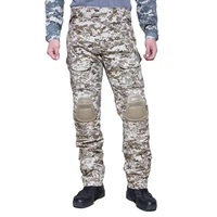 mens military training camouflage cargo pants spring autumn male outdoor hiking hunting cs tactical trouser with knee pads