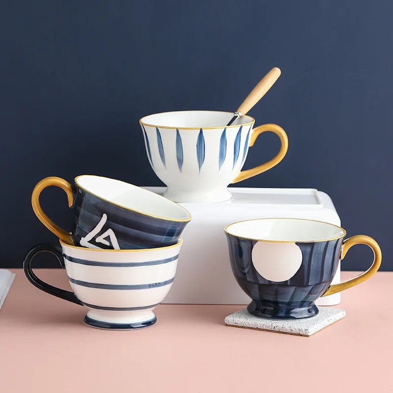 Европейская благородная кофейная чашка из костяного фарфора 420 мл роскошная