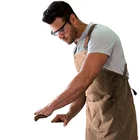 Утолщенный холщовый джинсовый фартук, устойчивый к пятнам фартук для бариста, кухни, ресторана, работы, для стрижки волос