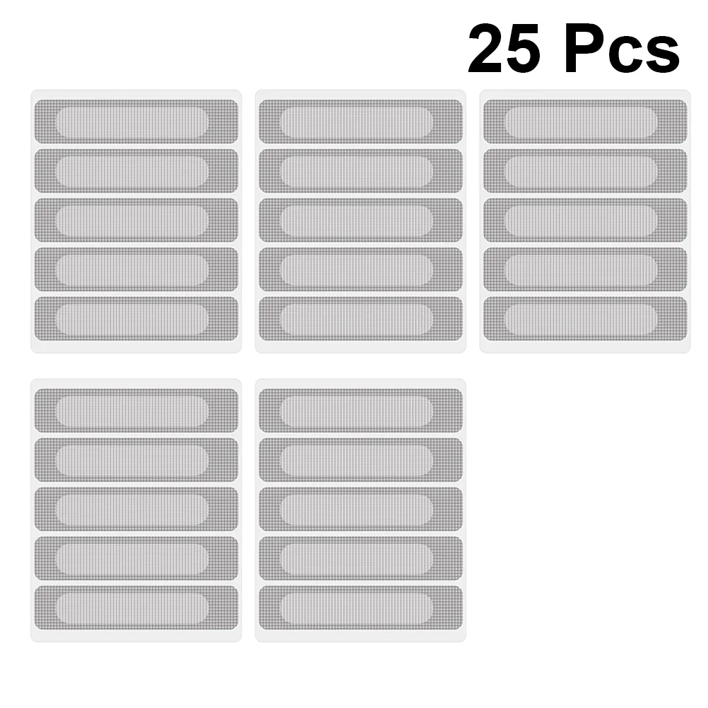 

5 Sheets/25PCS Door Window Screen Repair Tape Fiberglass Covering Mesh Sticker Waterproof Adhesive Seal Screen Patch Tape