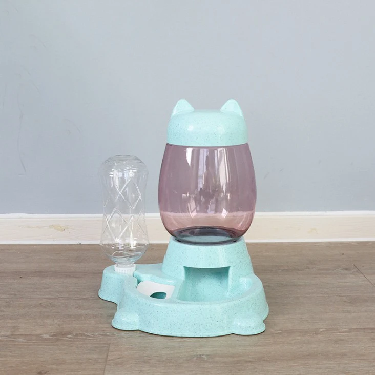 

2.2L Pet Dog Cat Automatic Feeder Bowl for Dogs Drinking Water 528ml Bottle Kitten Bowls Slow Food Feeding Container Supplies