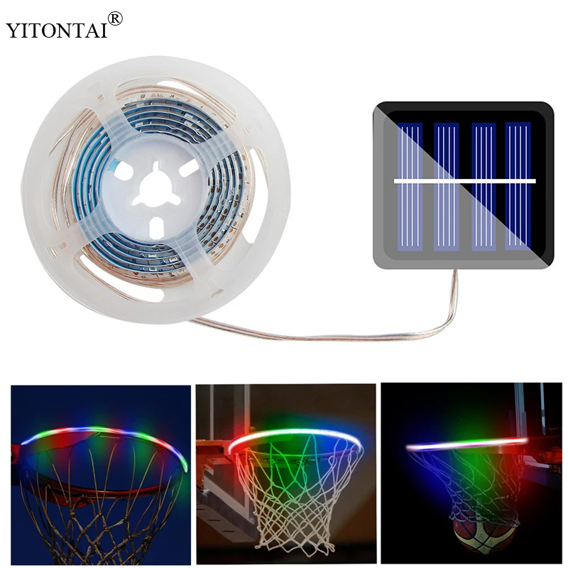 Светодиодный светильник на солнечной батарее с кольцом для баскетбола играя в