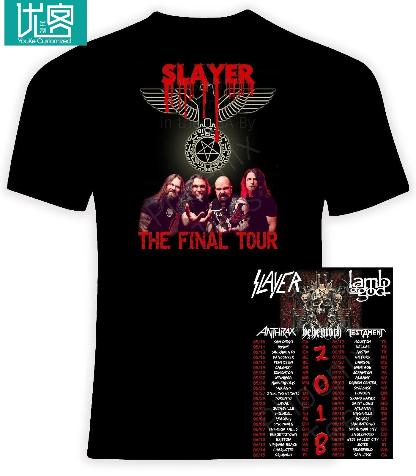 Футболка с группой Slayer футболка FINAL TOUR 2019 овечкой Божией и другими размерами