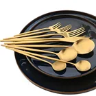 JANKNG золотой матовый нож, столовая посуда из нержавеющей стали, набор палочек для еды, кухонные столовые приборы, роскошные столовые приборы