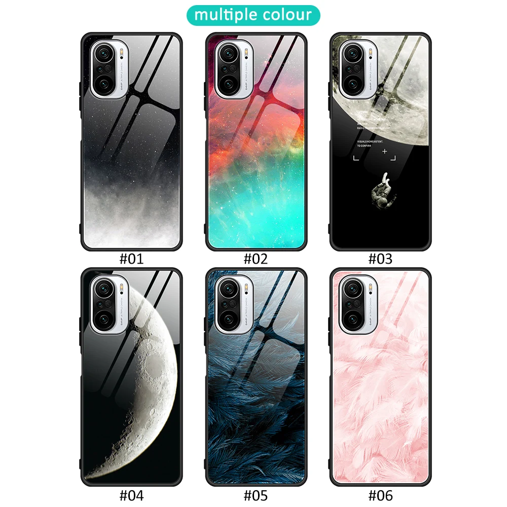 

Glass Case For Xiaomi POCO F3 Phone Case Soft Edge PC Hard Plastic Back Shockproof Cover For Xiaomi Redmi K40 Pro Coque Funda