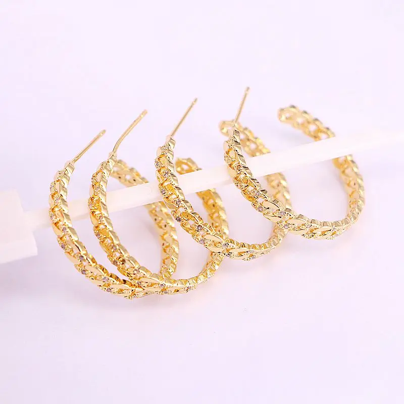 

8Pairs Clear Cubic Zirconia CZ Micro Pave Circle Stud Earring New Fashion For Women Girls