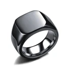 Модное простое стильное черное квадратное кольцо Bxzyrt, классическое кольцо, Свадебные обручальные ювелирные изделия, гладкие мужские панковские кольца синего цвета