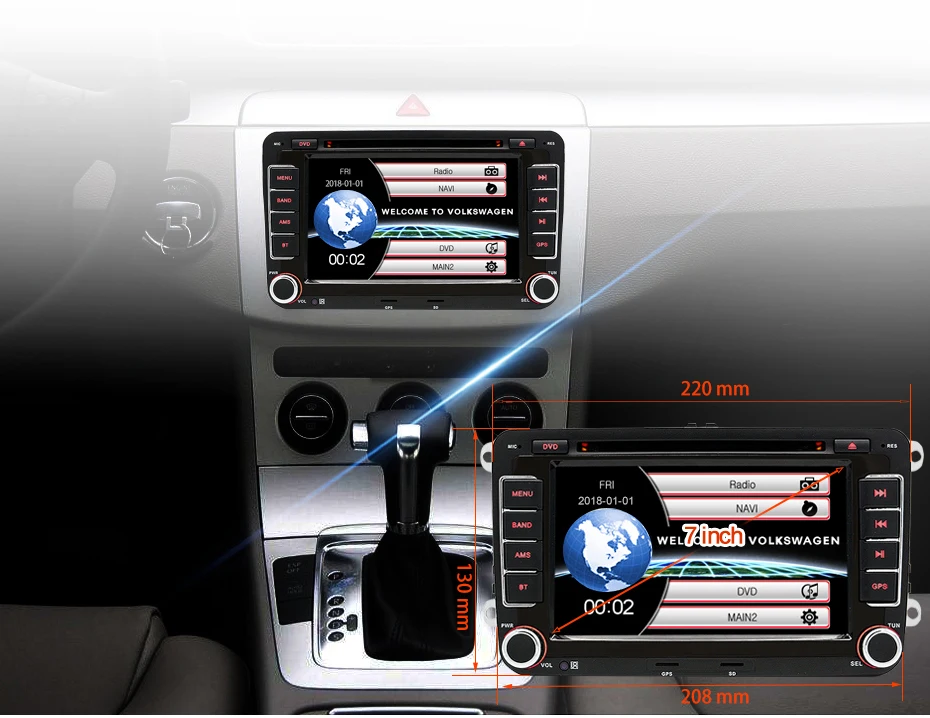 Junsun 2 din Автомобильный Радио мультимедийный плеер gps для Volkswagen VW golf passat b6 туристическое поло седан TIGUAN JETTA Android DVD