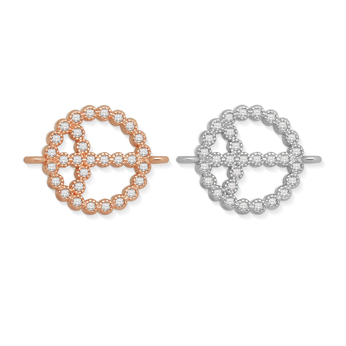 AAA кубический цирконий Хрустальный латунный знак мира Шарм для ожерелья браслета