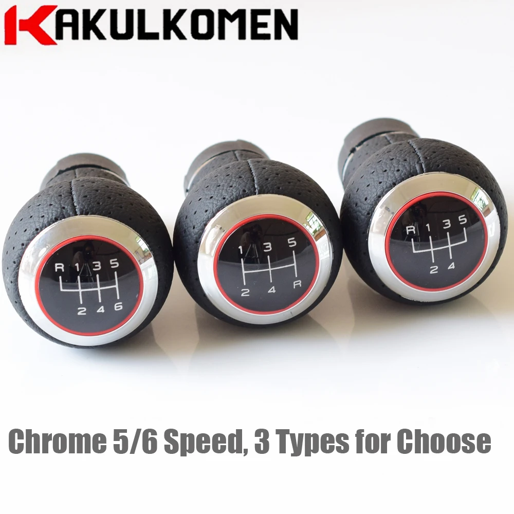 Хромированная матовая красная ручка переключения передач для Audi skoda seat A4 B6 B7 b8 A6 S4