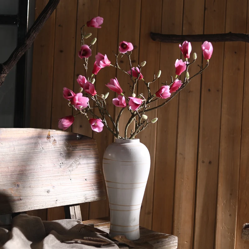 

Магнолия, искусственный цветок для гостиной, украшение для дома, букет для чайного столика, сухой цветок