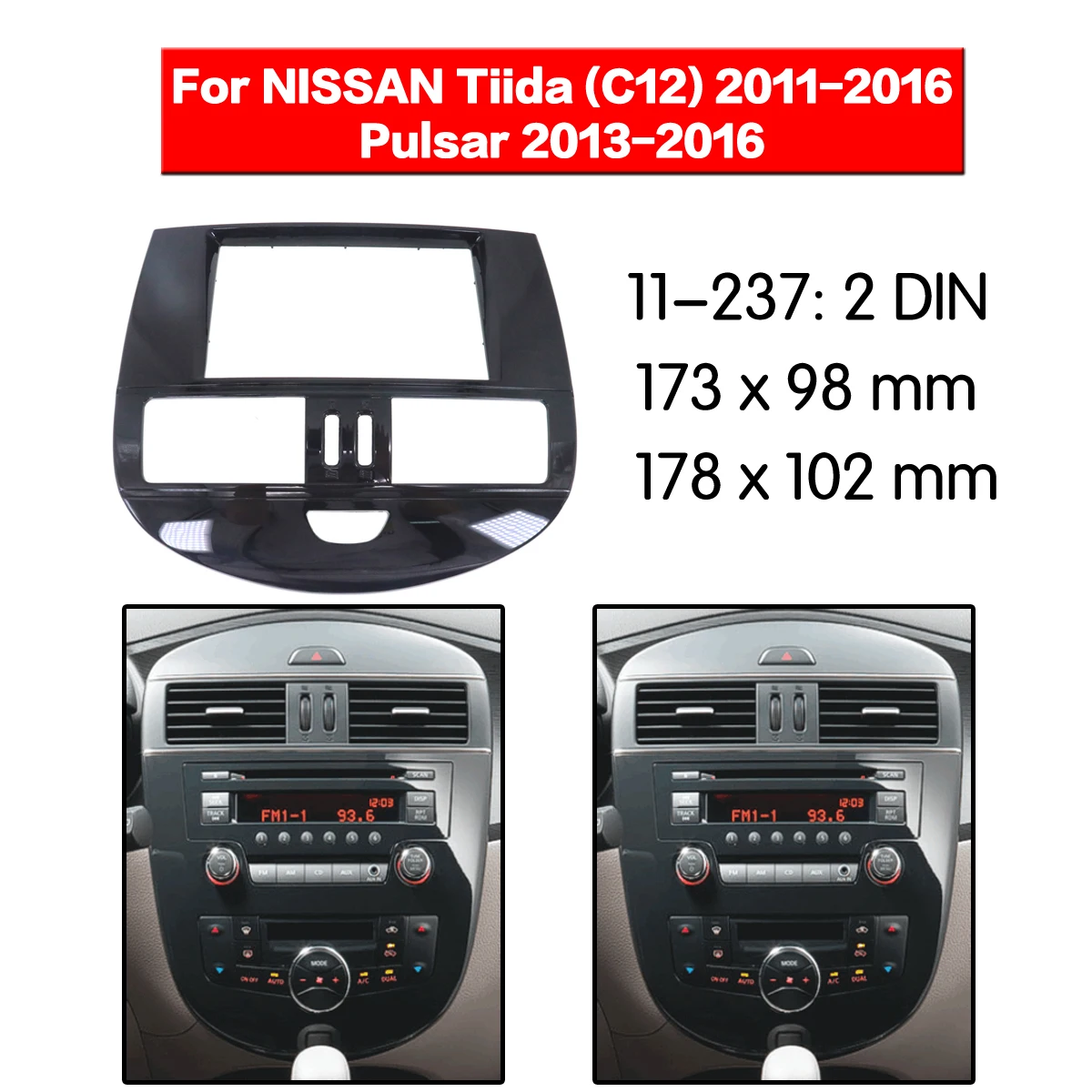 

Автомобильный радиоприемник рамка аудио Fascia Для NISSAN Tiida (C12) 2011 + Pulsar 2013 + Автомобильное стерео радио Fascia панель монтажный адаптер