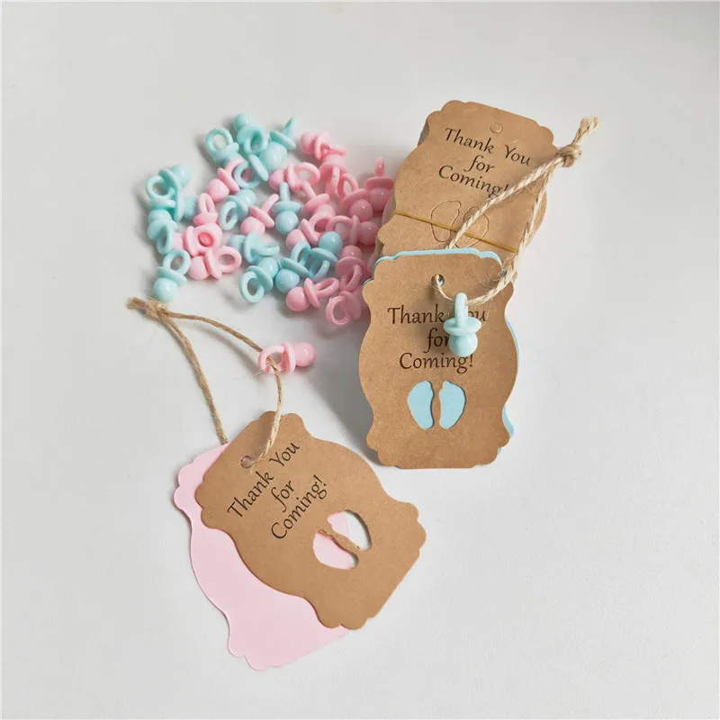 25 шт./компл. Baby Shower Спасибо, что заглянули к крафт Бумага бирка с мини соски-пустышки бирки для упаковки День рождения Дети-S