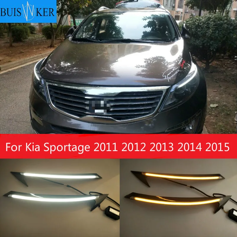 

Светодиодный дневные ходовые светильник ни, указатели поворота, для Kia Sportage 2011, 2012, 2013, 2014, 2015, 2 шт.