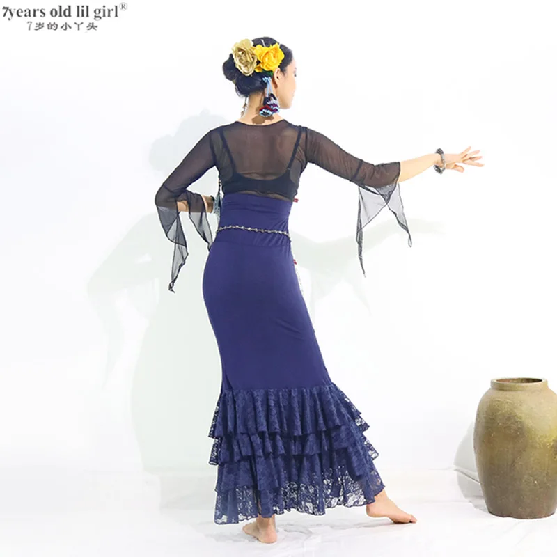 Платье для тренировок фламенко многослойная Одежда танцев в испанском стиле