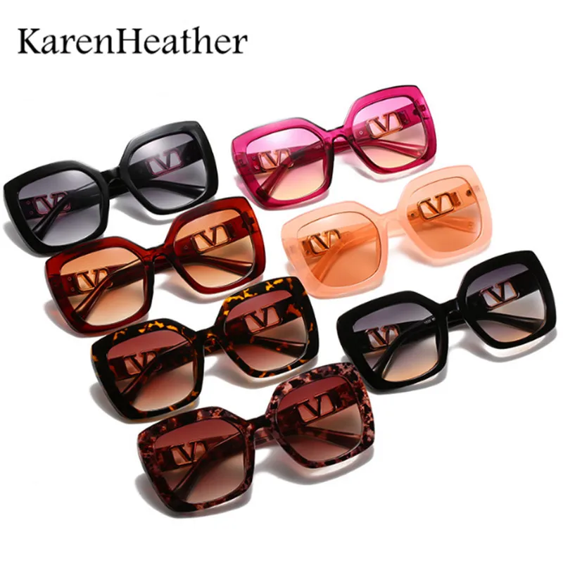 

KarenHeather Oversize Square Sunglasses Women Vintage Black Big Frame Sun Galsses Luxury Brand Shades Fashion Gafas Ge Sol