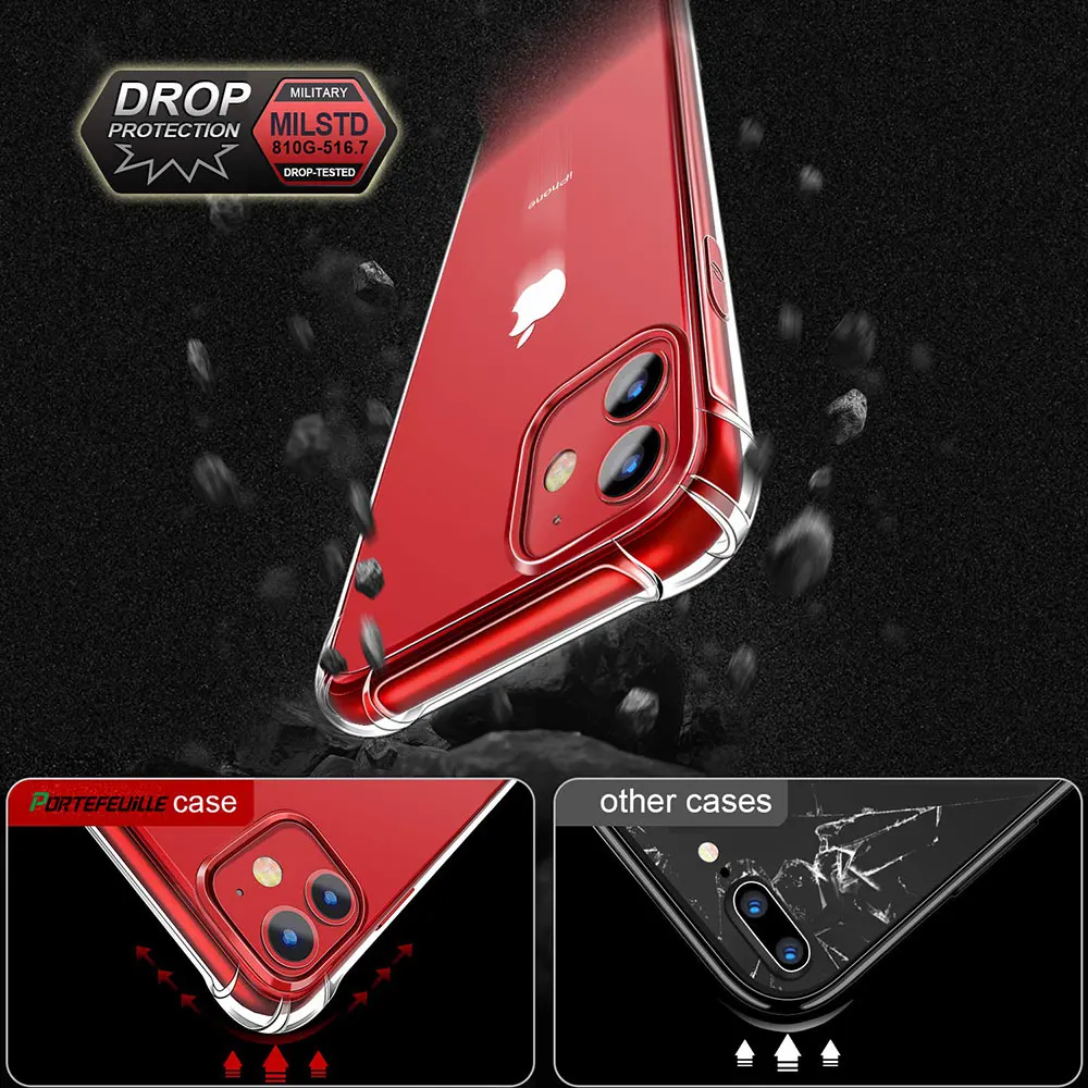 Прозрачный защитный чехол для Apple iPhone 11 Pro Max X XS XR 8 Plus 7 6 6S SE 2020 SE2 прозрачный мягкий