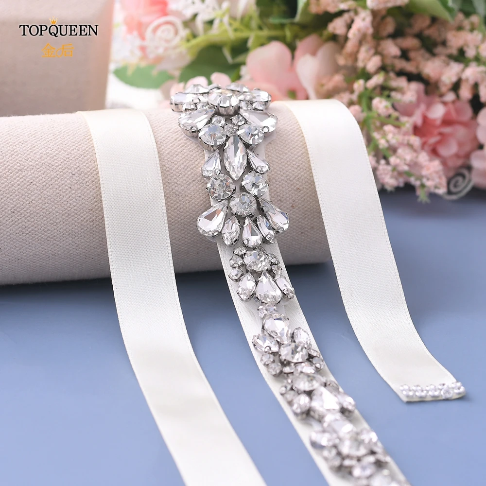 TOPQUEEN S392 Свадебные ремни со стразами платье пояс женские платья жемчужный