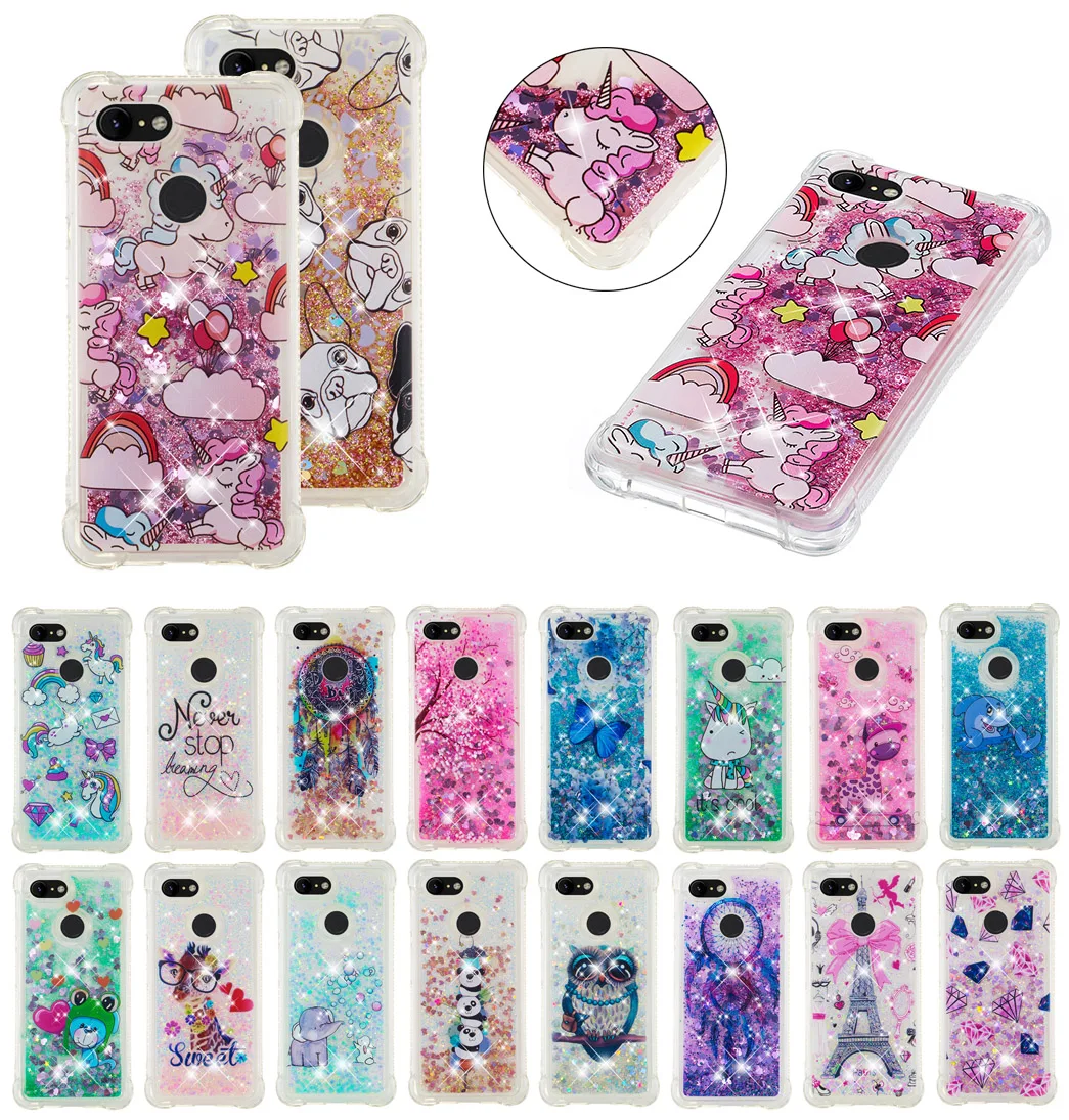 Блеск динамическая жидкость чехол СПС Google Pixel 3 XL зыбучие пески для iPhone XS Max XR X 5 5S SE