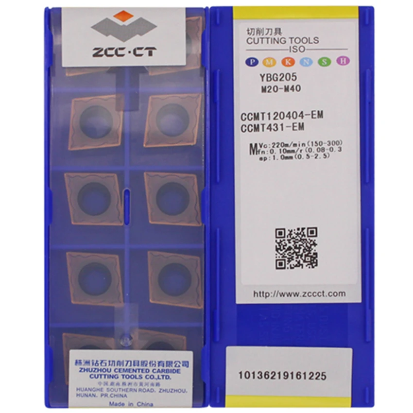 

ZCC.CT CCMT120404-EM YBG202 / CCMT120408-EM YBG202 / CCMT120404-EM YBG205 / CCMT120408-EM YBG205 карбидные вставки CNC 10 шт./кор.