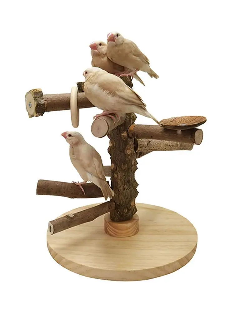 

Parrot Rotating Stand Pet Parrot Bird Standing Stick Interactive Wooden Perch Rack Birds Bite Claw Grinding Toy Bird Cage Toy