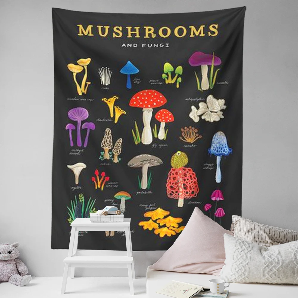 Настенный гобелен с рисунком грибов художественные настенные гобелены грибками