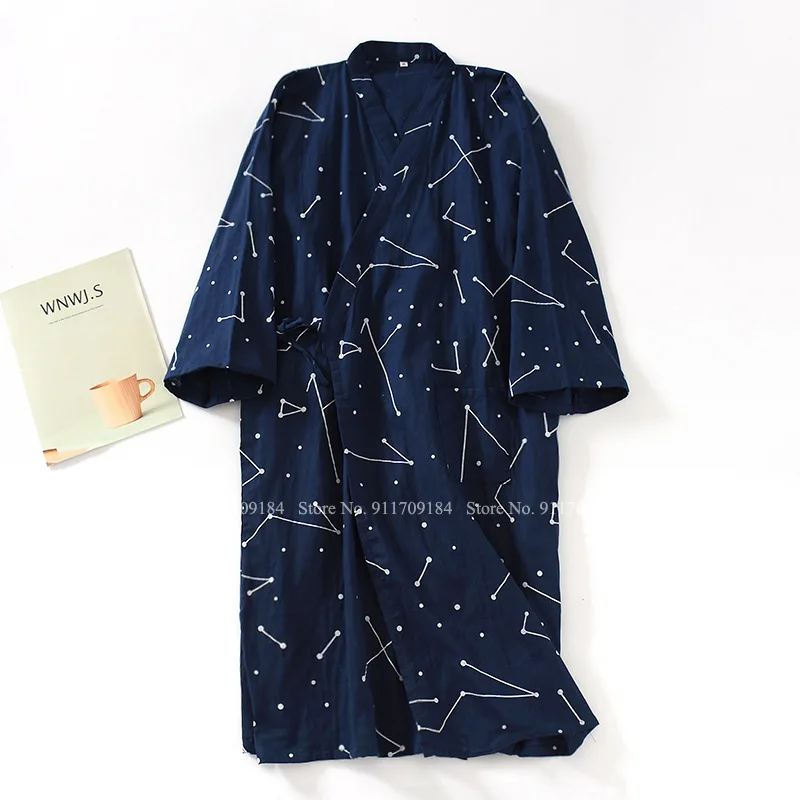 Japanese Style Cotton Kimono Pyjamas Robes Men Women Plus Size Yukata Bathrobe Cardigan Pajamas Couples Sleepwear Gown Homewear |