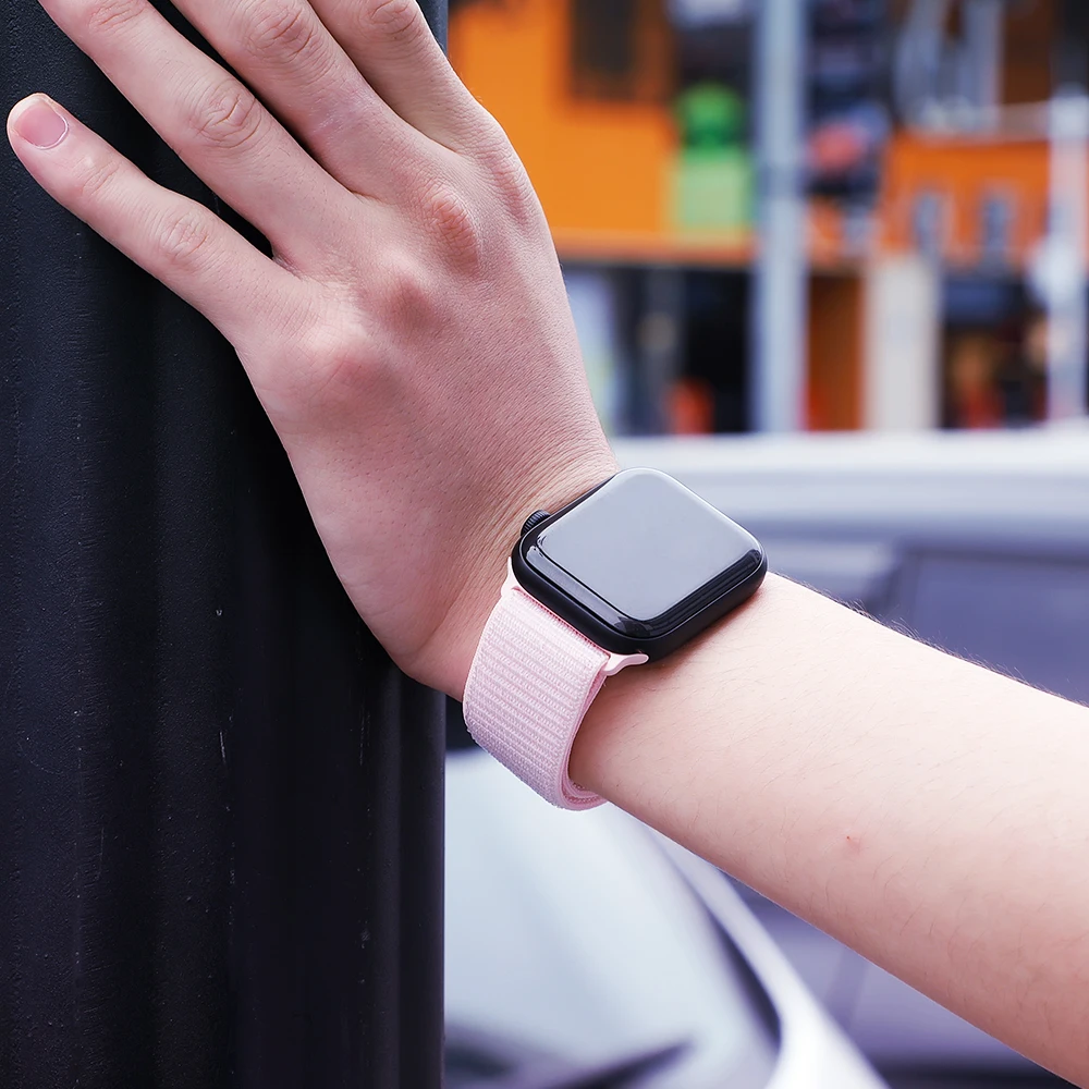 Нейлон pulseira для apple watch band 4 44 мм 40 мм(iwatch 5) apple watch 3 2 1 ремешок 42 мм 38 мм дышащий браслет ремень аксессуары