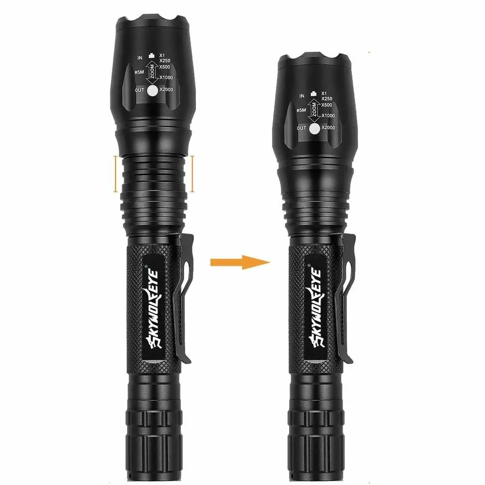 

Tactical 18650 Flashlight 5 Modes LED Zoomable Torch Light LED Flashlight LED Torch Tactical Flashlight