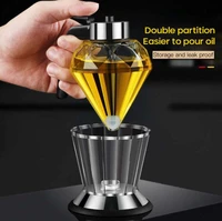new diamond glass oil dispenser diamond oil bottle one handed refueling bottle for food oil olive oil vinegar kitchen tools