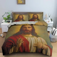 jesus christ bedding set microfiber fabric duvet cover 23pcs comforter cover with pillowcase soft quilt cover