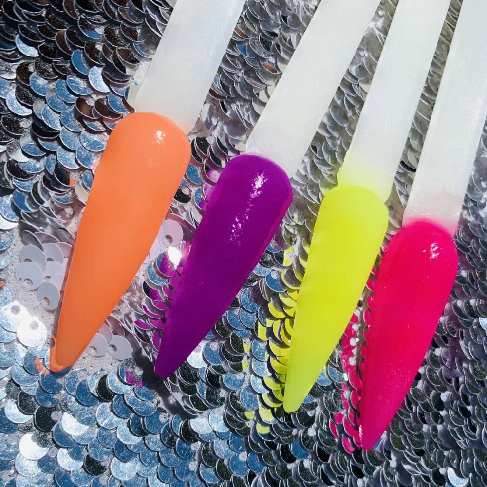 

12 Bottles/Set 2 in1 Nail Acrylic Dip Powder Neon Pigment Luminous Collection Future Kit Bulk Fluorescent Dipping Powder Ta#076